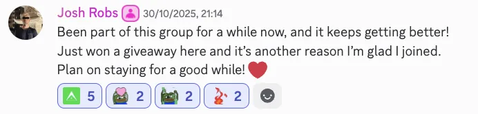 Discord testimonial screenshot